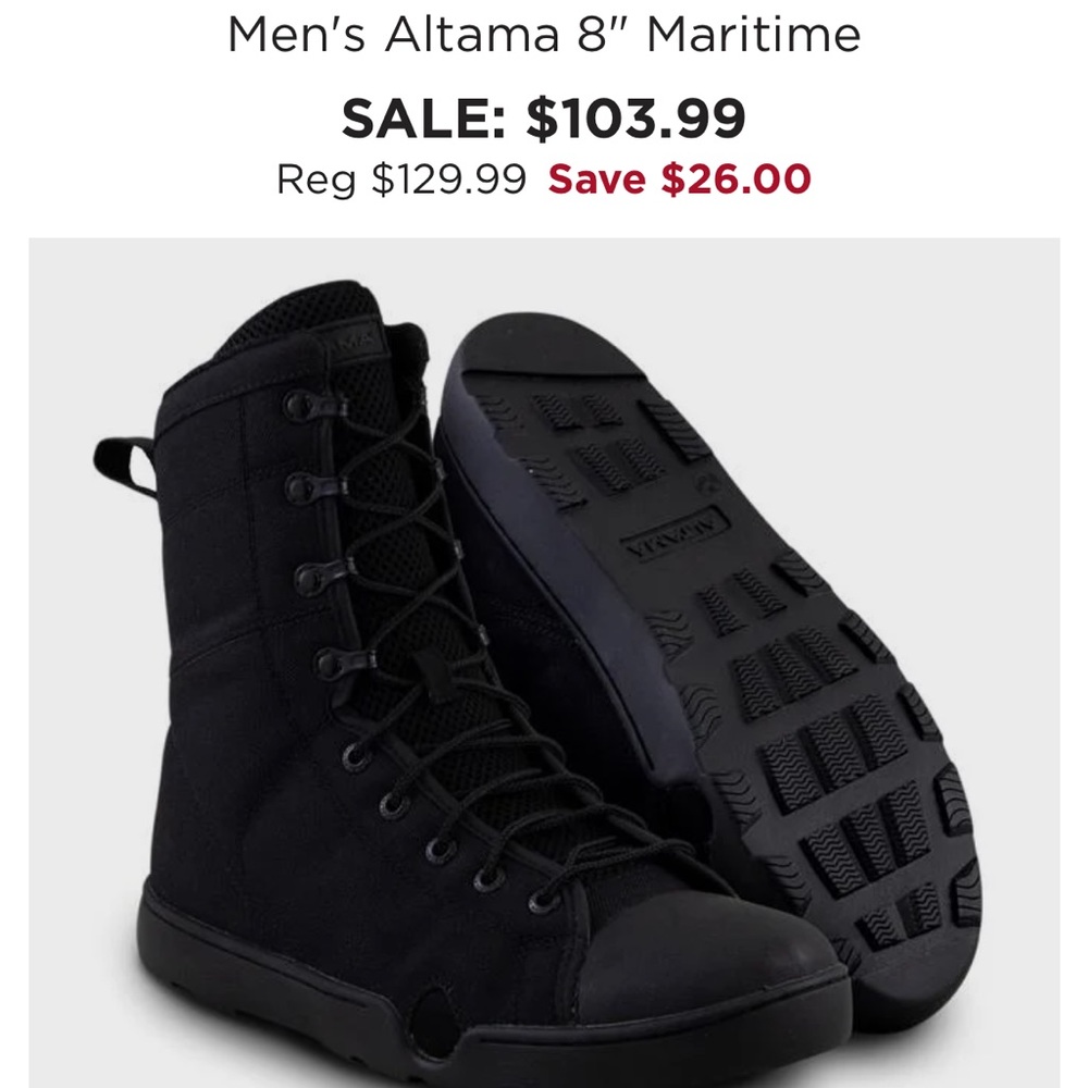 Altama maritime 8” boots men’s 9.5